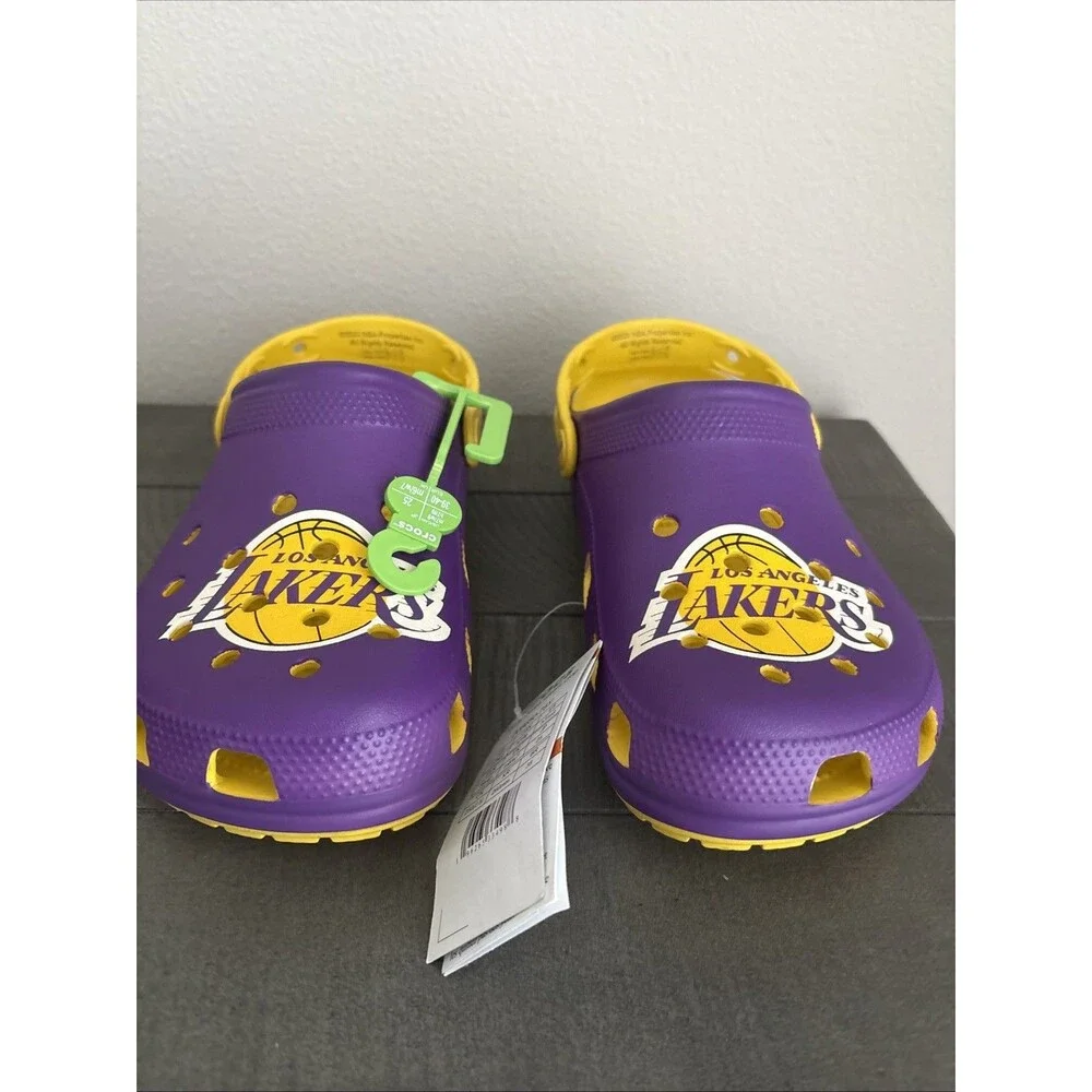 Crocs Los Angeles Lakers NBA Classic Clogs Purple Gold Men's 7 Women's 9 NEW